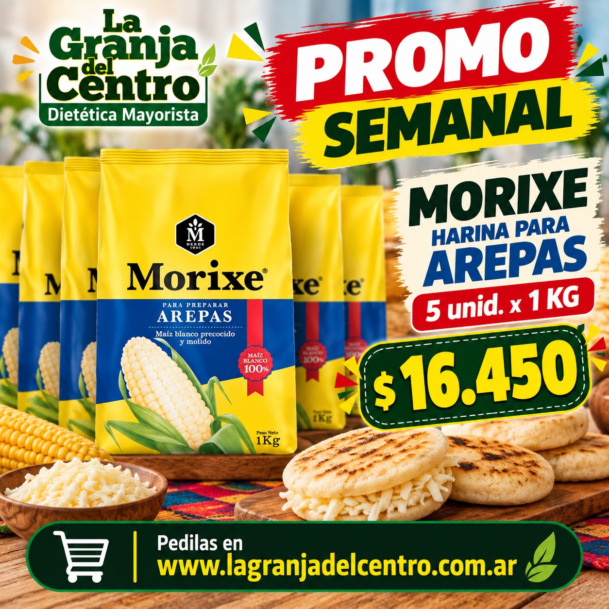 Ofertas y Promociones Morixe - Harina para Arepas 5 x 1 kg PROMO SEMANAL